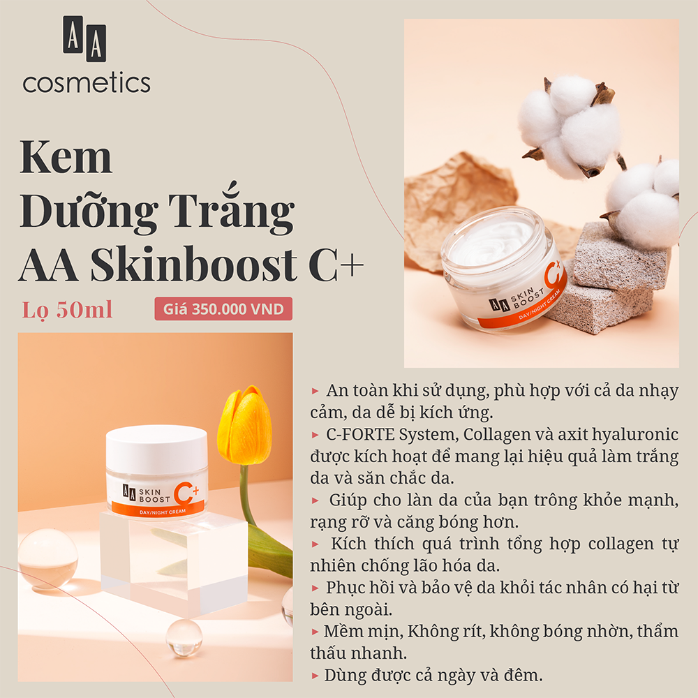 Kem Dưỡng Trắng Skin Boost C+ Xuất Xứ Châu Âu