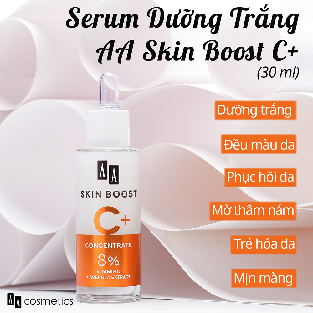 Serum Dưỡng Trắng Skin Boost C+ Của AA Cosmetics Châu Âu