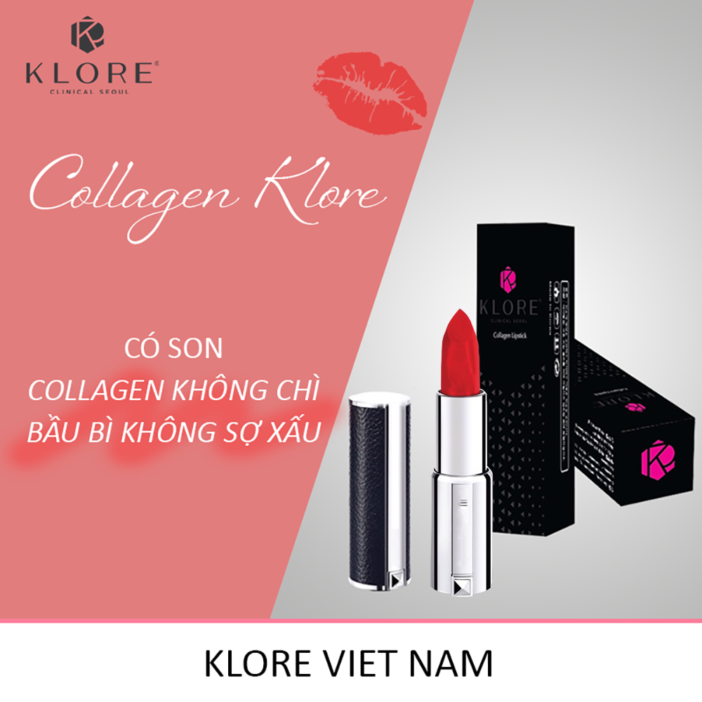 Son Collagen Lipstick Klore - 03 Scarlet Đỏ Tươi