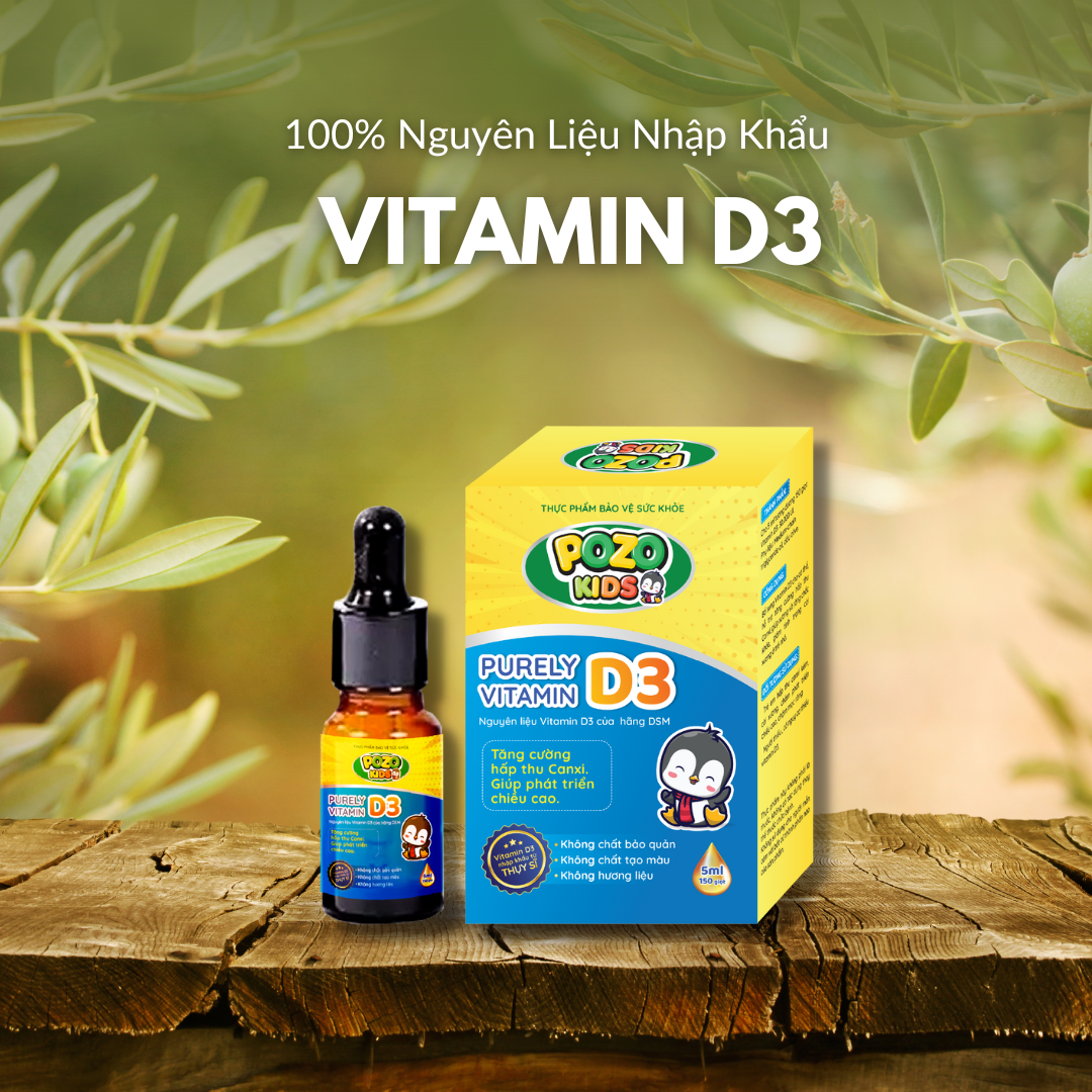 Vitamin D3 Tinh Khiết Pozo Kids Nguyên Liệu Nhập Khẩu Châu Âu