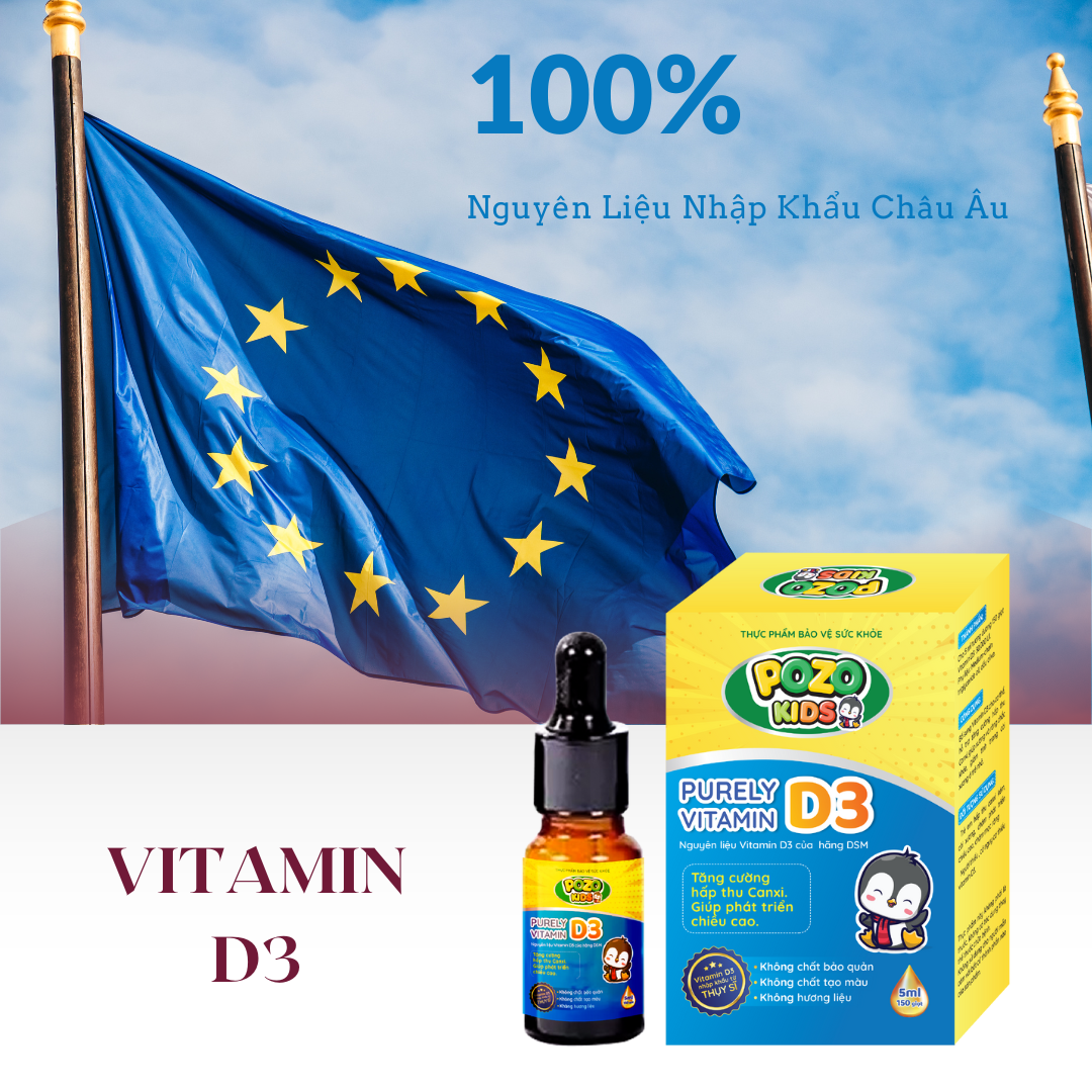 Vitamin D3 Tinh Khiết Pozo Kids Nguyên Liệu Nhập Khẩu Châu Âu