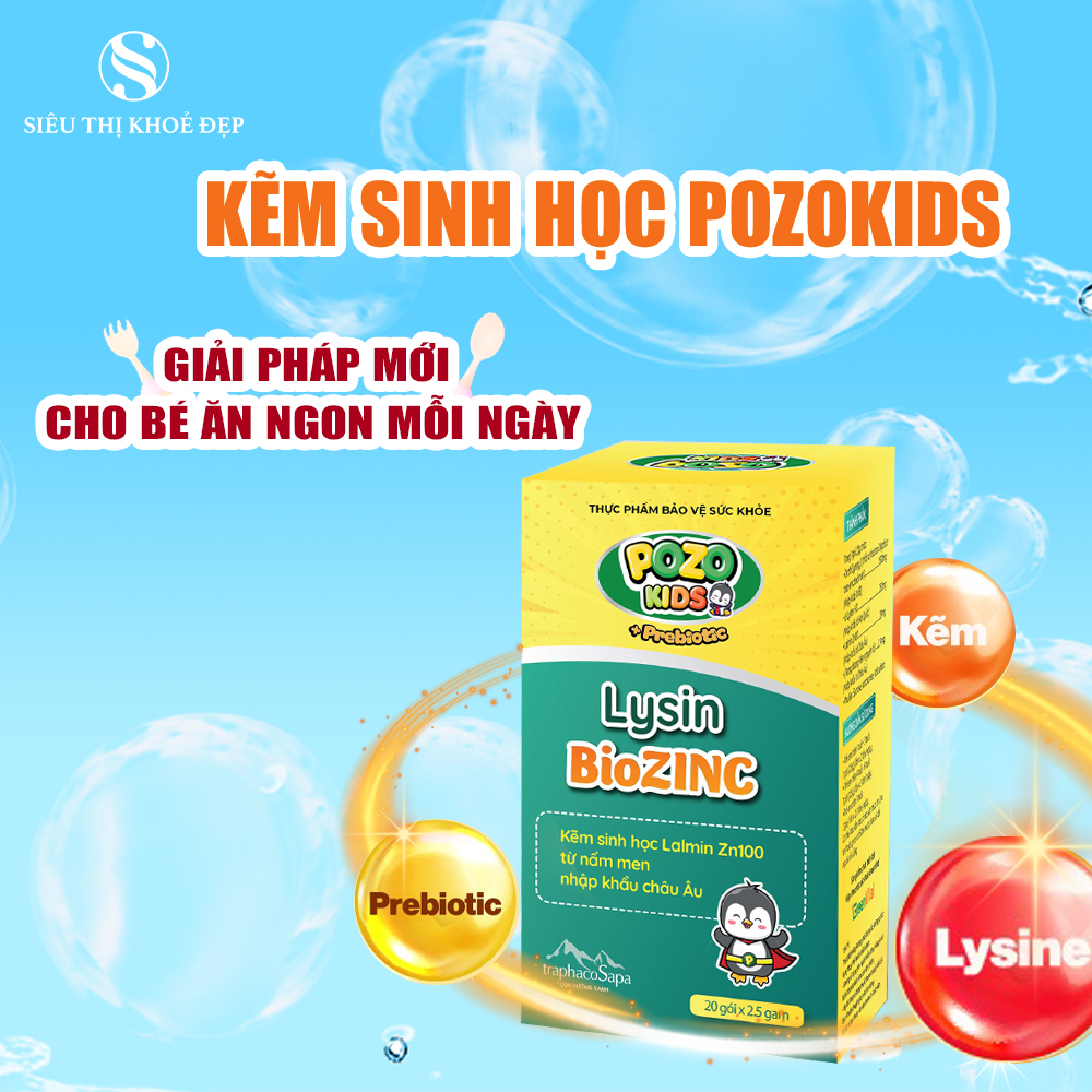 Kẽm Sinh Học Pozo Lysin BioZINC Giúp Trẻ Ăn Ngon Tăng Đề Kháng