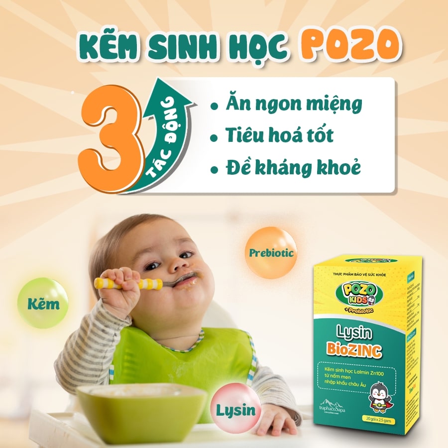 Kẽm Sinh Học Pozo Lysin BioZINC Giúp Trẻ Ăn Ngon Tăng Đề Kháng