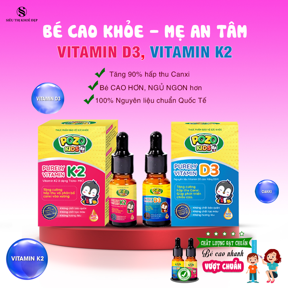 Bộ Đôi Vitamin D3 Và Vitamin K2 Pozokids