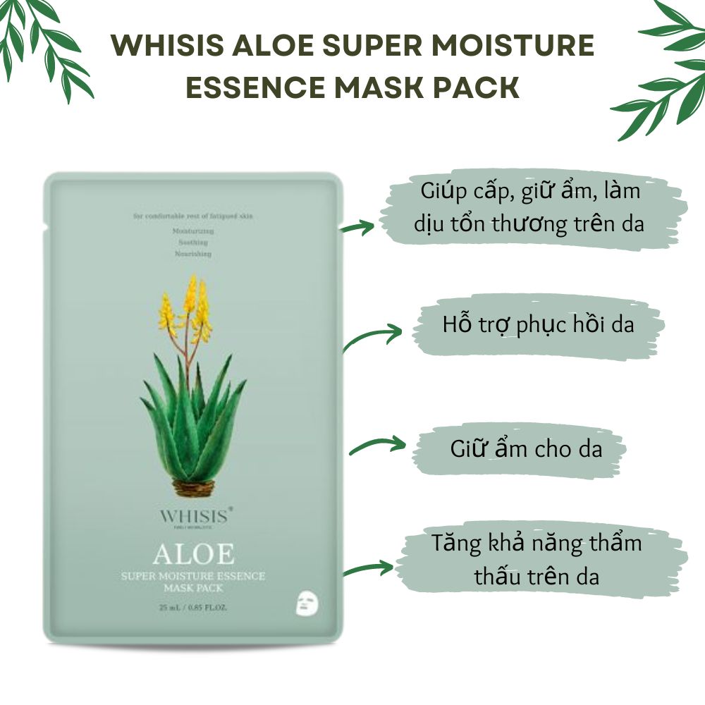 Mặt Nạ Tinh Chất Nhụy Hoa Lô Hội Điều Hòa Độ Axit Của Da Whisis
