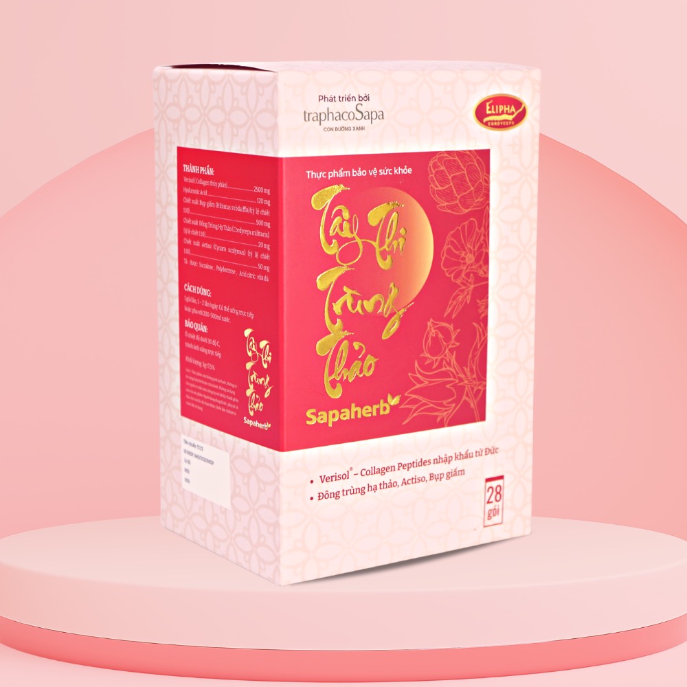 Collagen Tây Thi Trùng Thảo Sapaherb 28 Gói/ Hộp