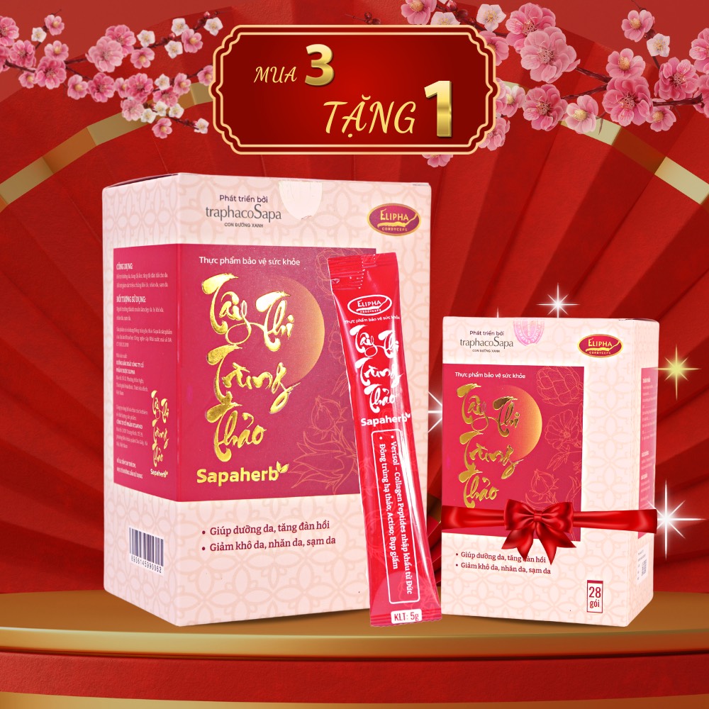 Combo Collagen Tây Thi Trùng Thảo Mua 3 Tặng 1 Loại 28 Gói