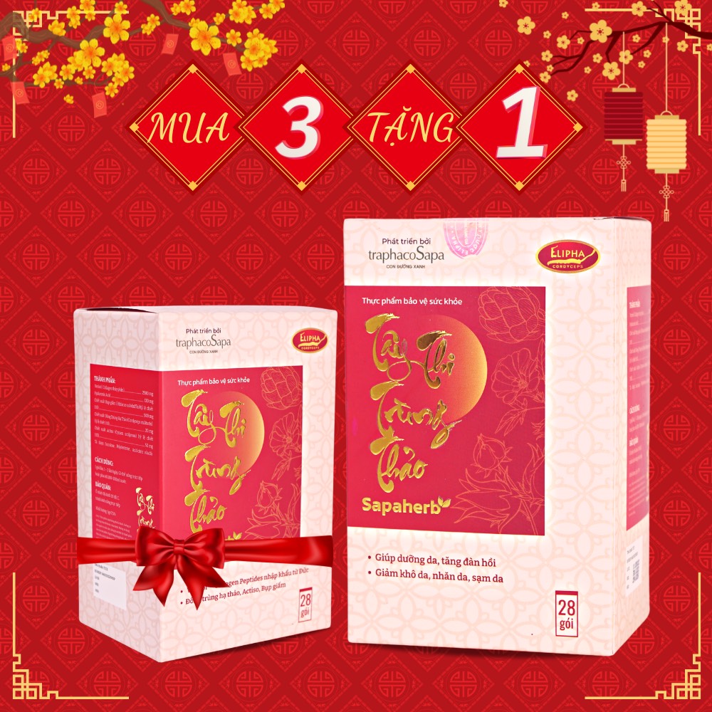 Combo Collagen Tây Thi Trùng Thảo Mua 3 Tặng 1 Loại 28 Gói