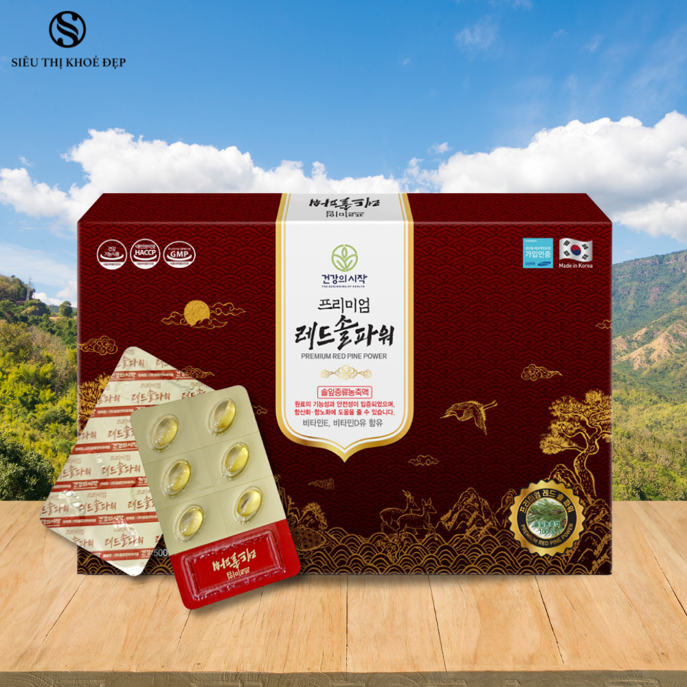 Tinh Dầu Thông Đỏ Hàn Quốc Premium Red Pine Power 120 Viên