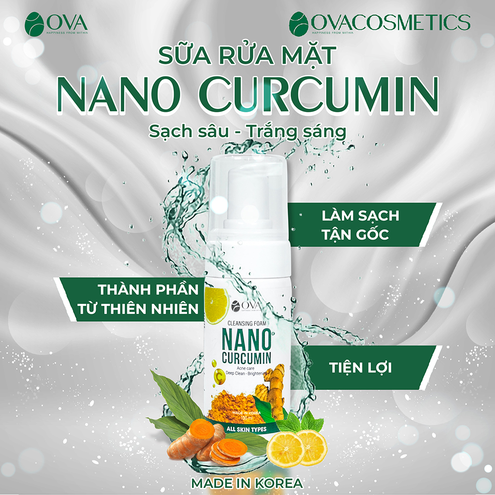 Rửa Mặt Nano Curcumin OVA Hàn Quốc