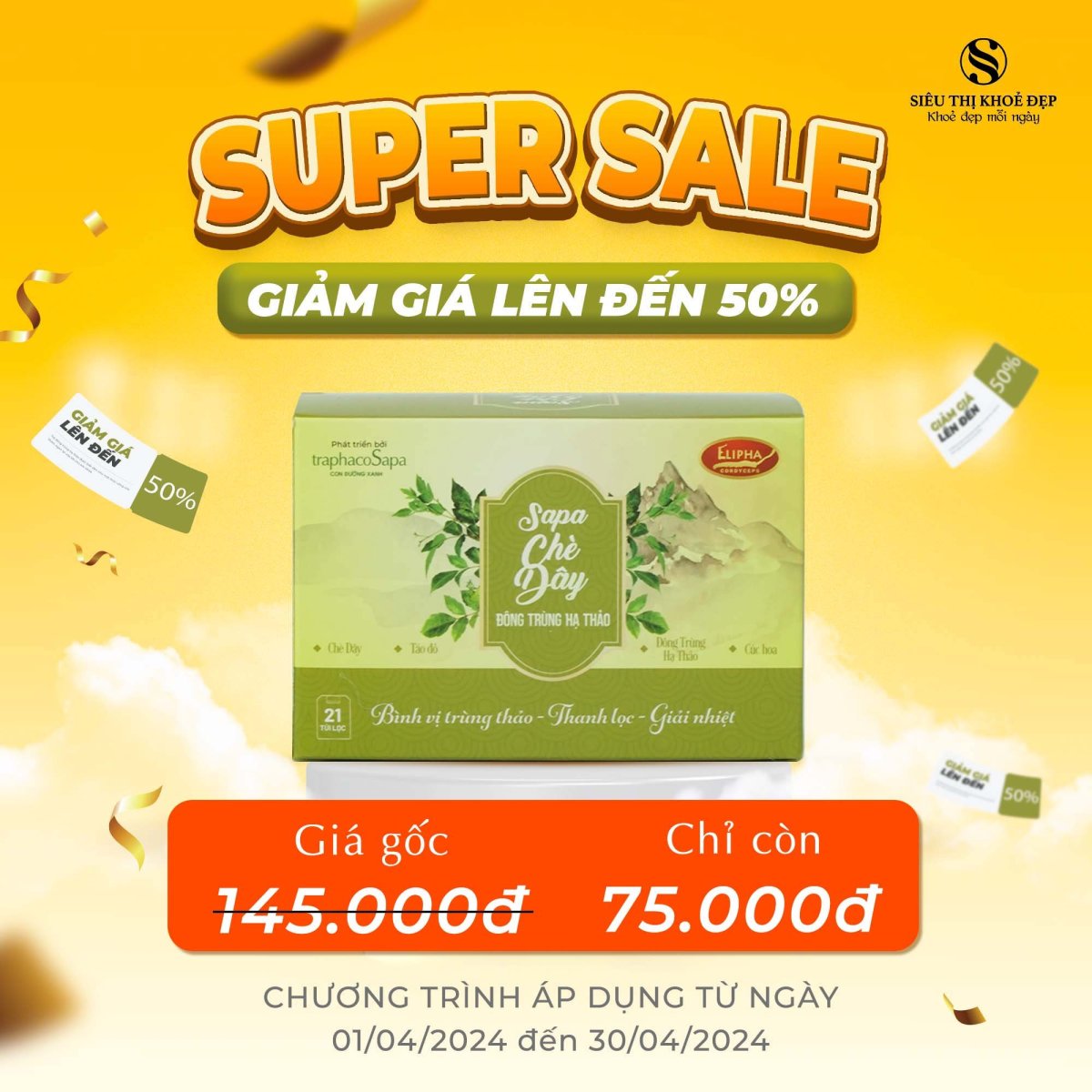 BIG SALE Chè Dây Đông Trùng Hạ Thảo Sapa ƯU ĐÃI 70K