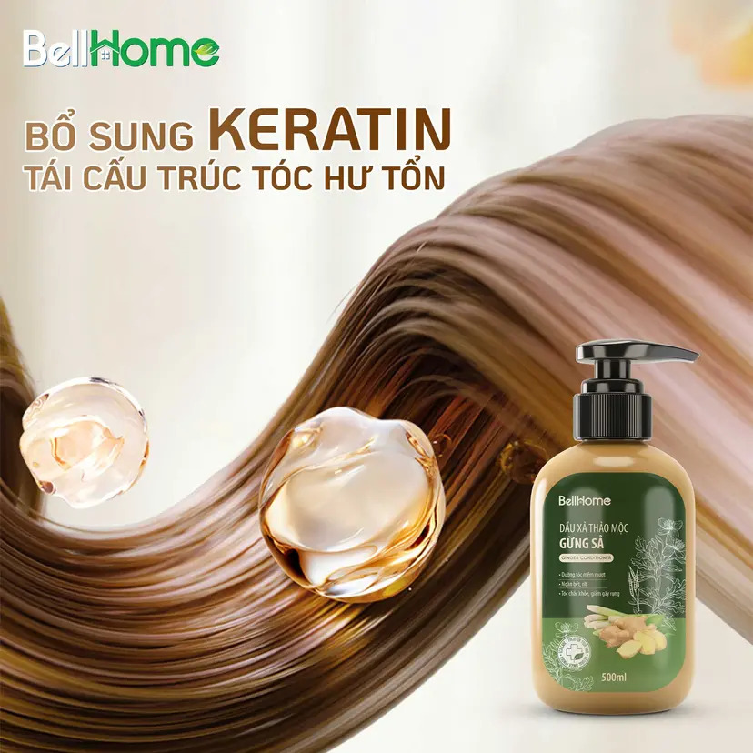 Dầu Xả Thảo Mộc Gừng Sả BellHome 500ml