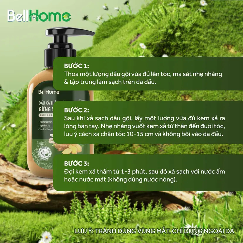Dầu Xả Thảo Mộc Gừng Sả BellHome 500ml