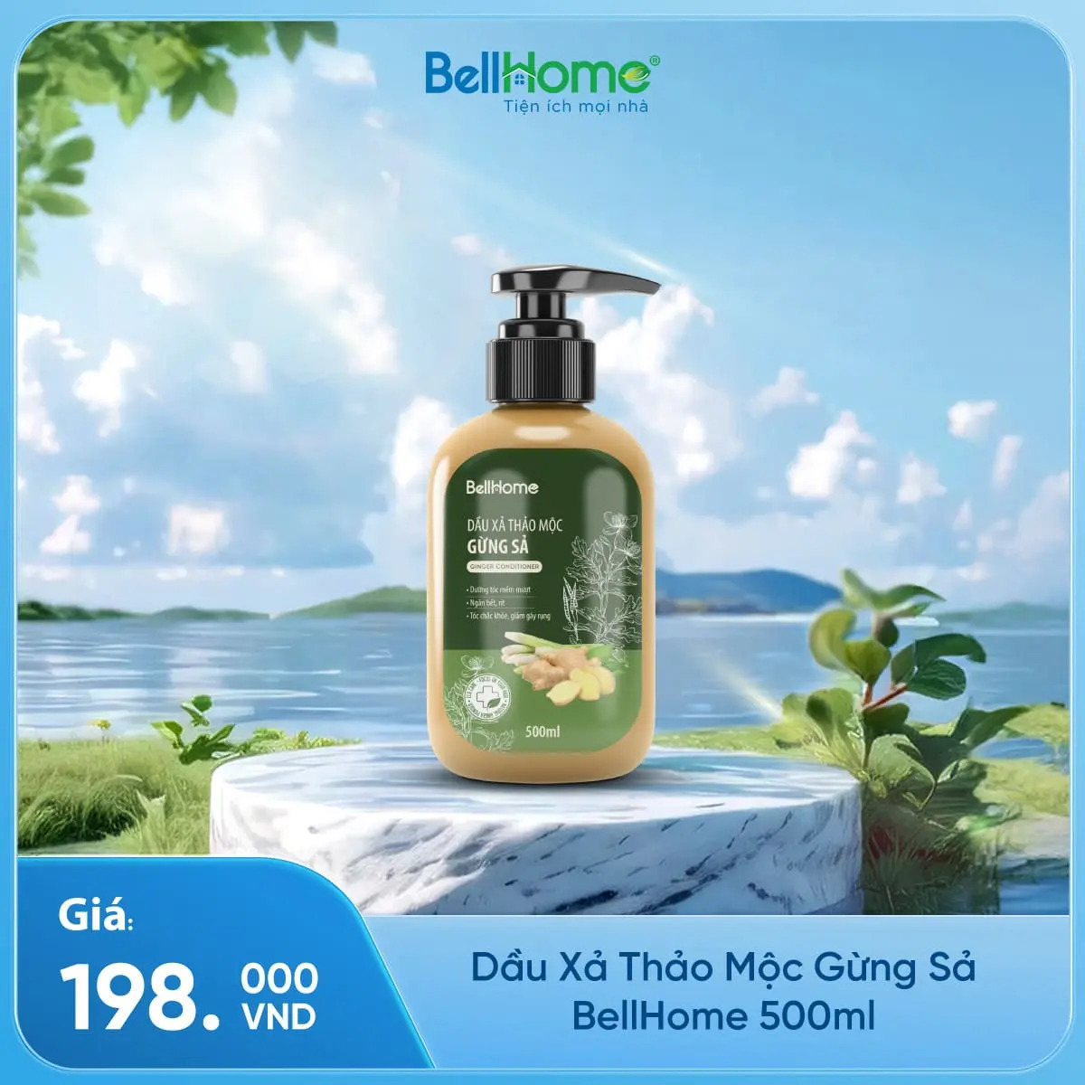 Dầu Xả Thảo Mộc Gừng Sả BellHome 500ml