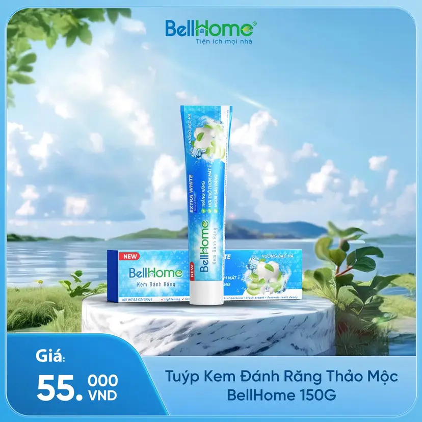 Tuýp Kem Đánh Răng Người Lớn Công Nghệ Sinh Học Bell Home 150G