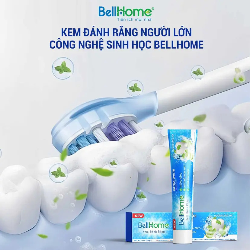 Tuýp Kem Đánh Răng Người Lớn Công Nghệ Sinh Học Bell Home 150G