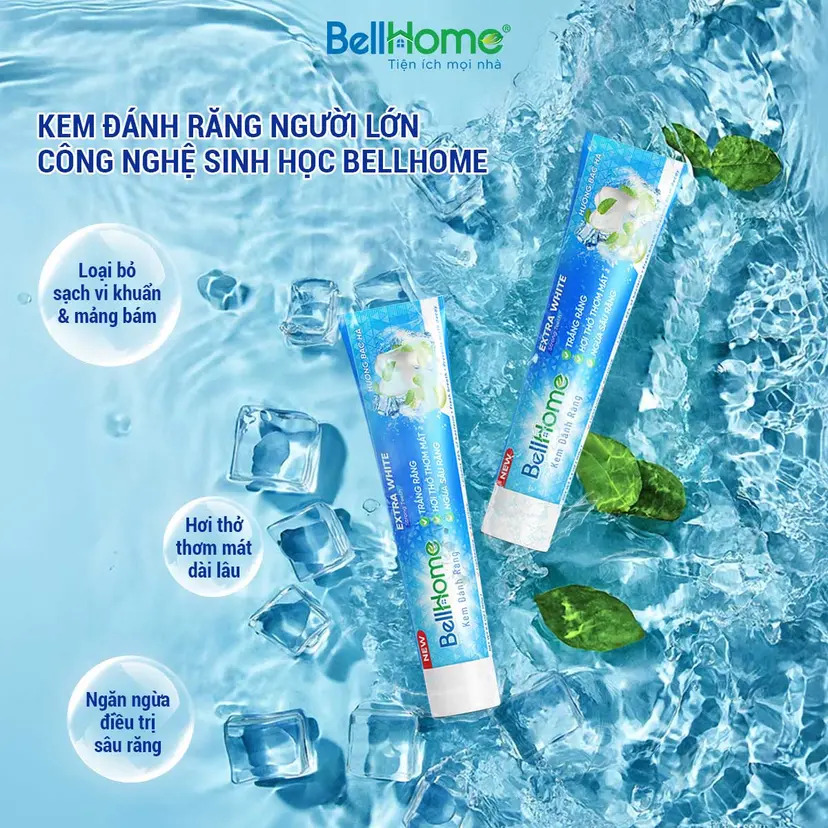 Tuýp Kem Đánh Răng Người Lớn Công Nghệ Sinh Học Bell Home 150G