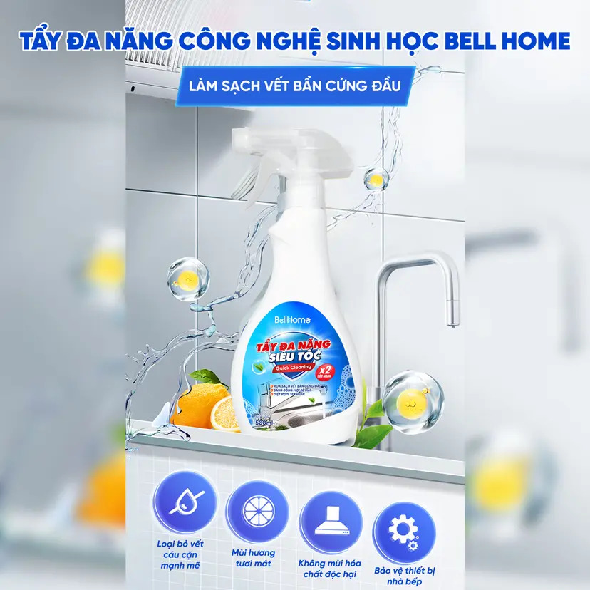 Tẩy Đa Năng Siêu Tốc Bell Home 500ML