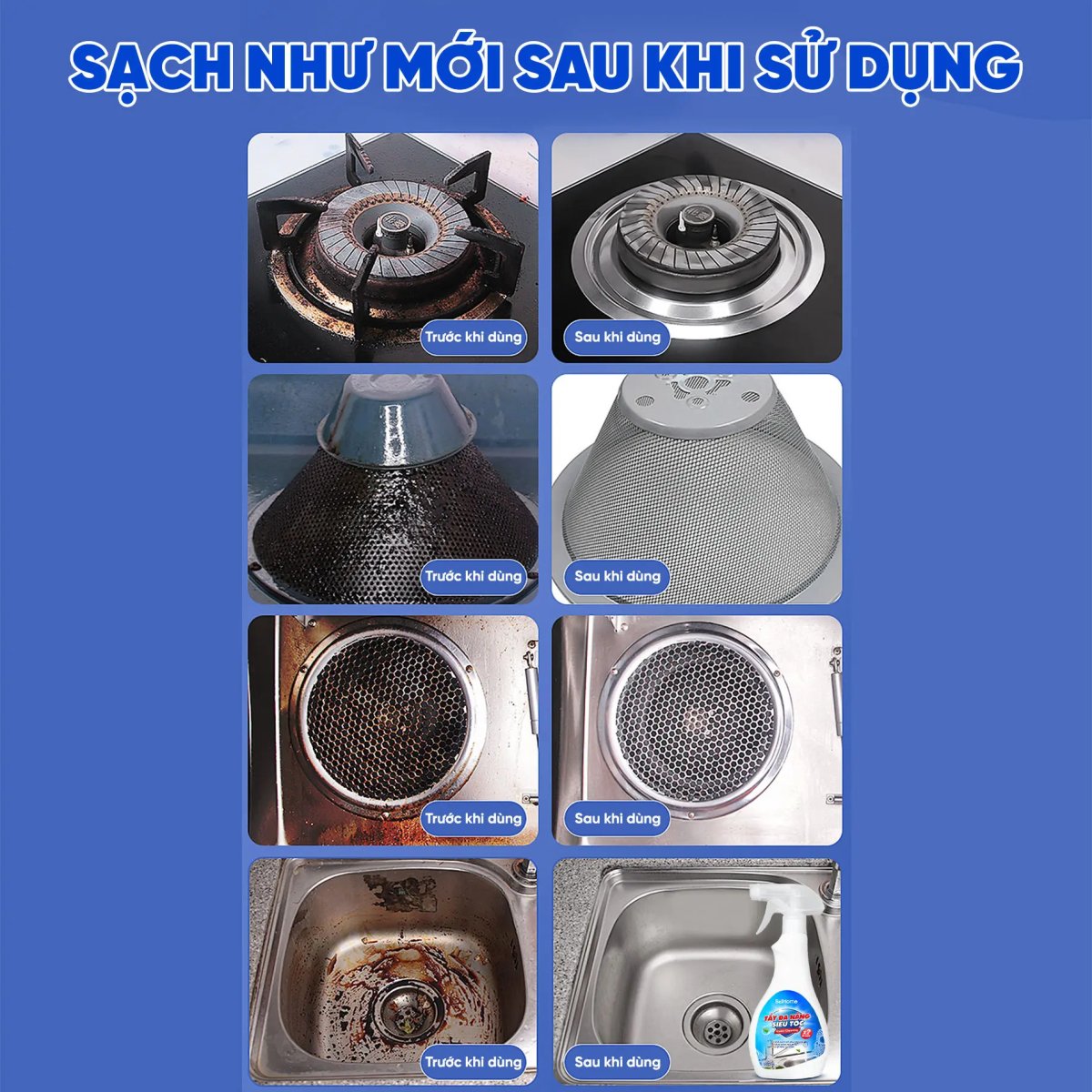Tẩy Đa Năng Siêu Tốc Bell Home 500ML
