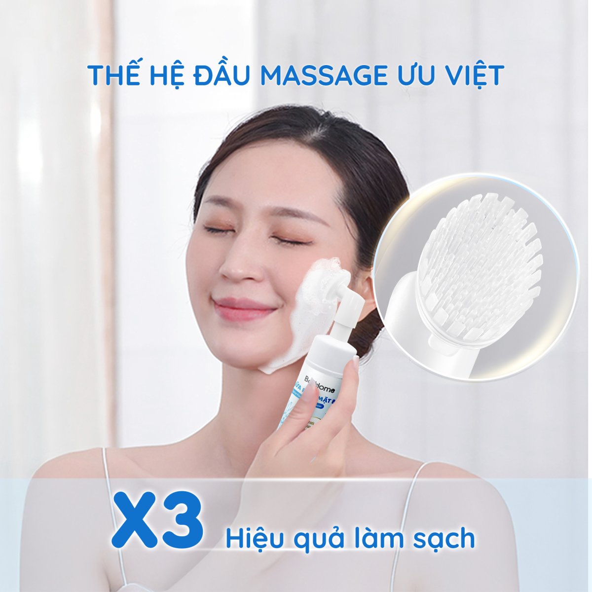 Bọt rửa mặt Bell Home 150ml Kèm đầu vòi Massage